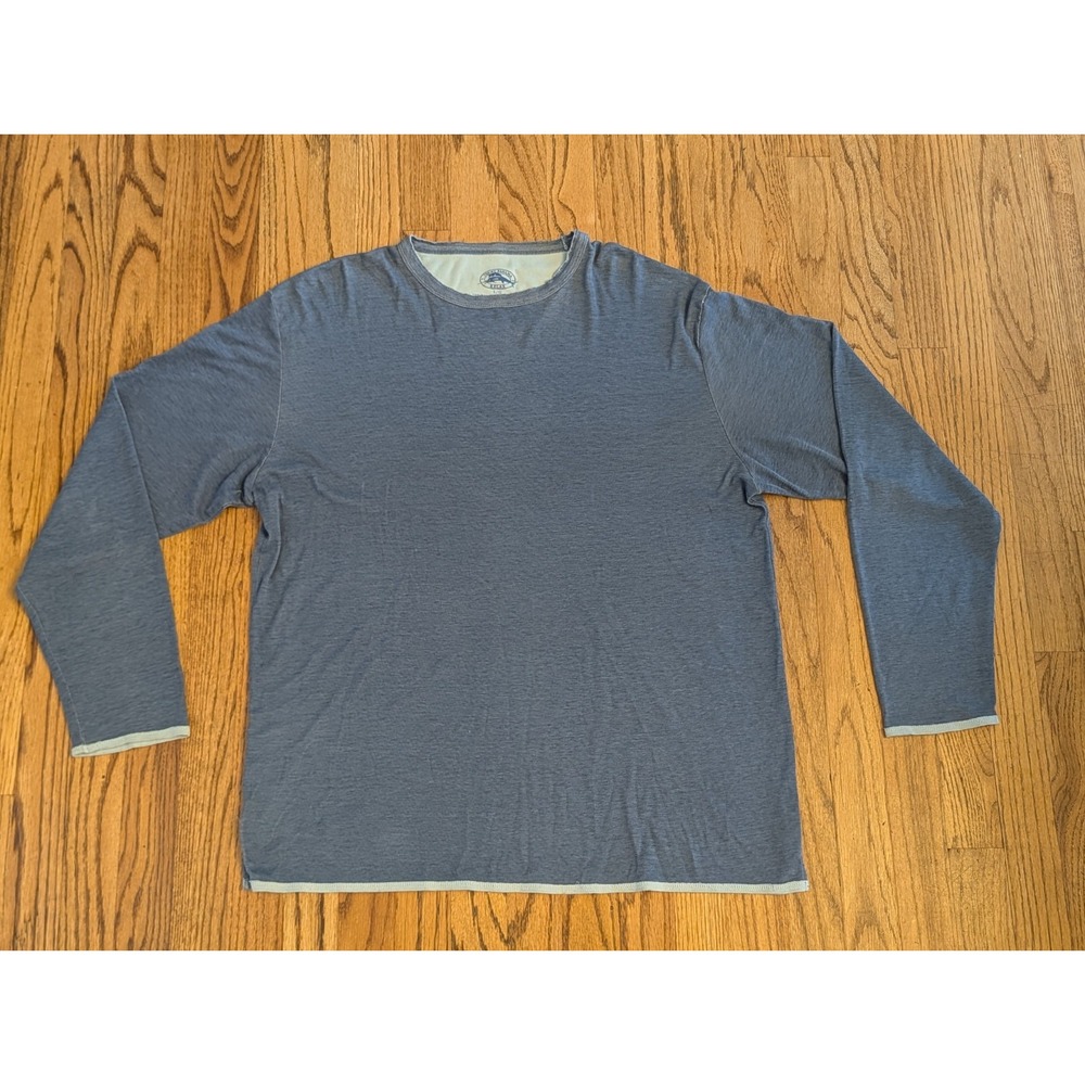 Tommy Bahama Mens L Blue Long Sleeve 100% Pima Cotton Shirt Relax Beach Vacation